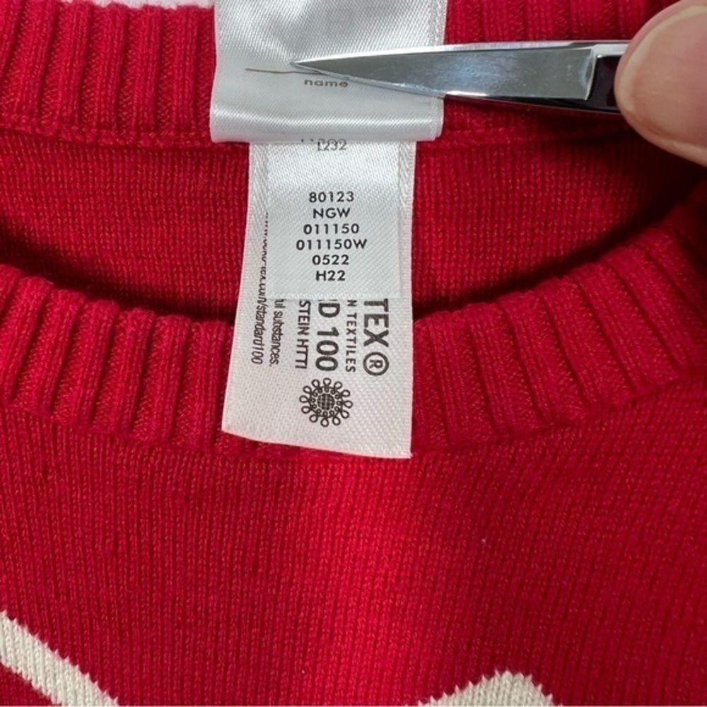 Hanna Anderson Baby Nordic Red‎ and Cream Sweater Size 2T 2022 Collection - Picture 12 of 15